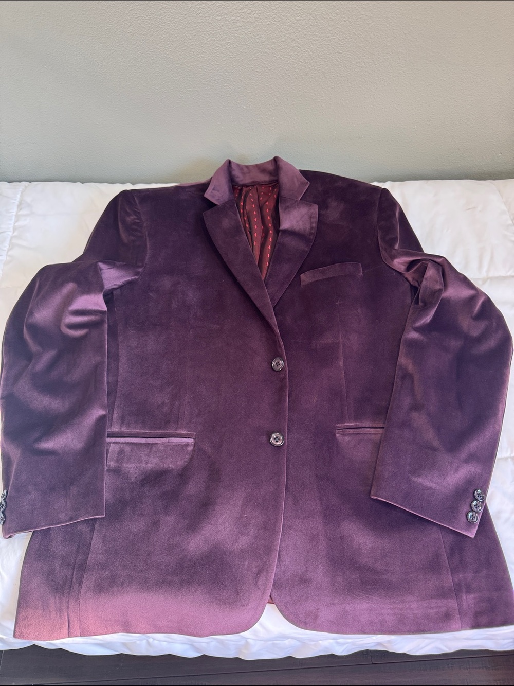 Purple Velvet Blazer Jacket - Men’s Tailored Coat